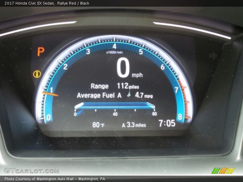 Rallye Red / Black 2017 Honda Civic EX Sedan