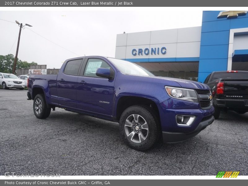 Laser Blue Metallic / Jet Black 2017 Chevrolet Colorado Z71 Crew Cab