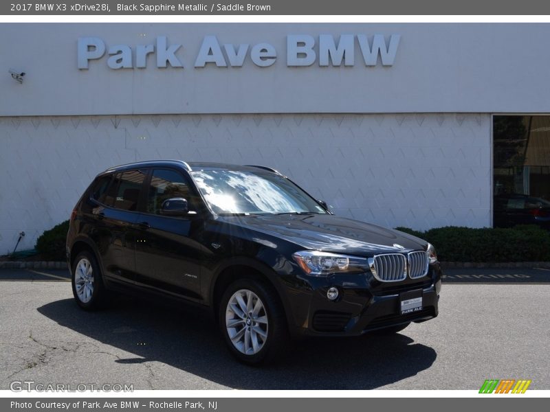 Black Sapphire Metallic / Saddle Brown 2017 BMW X3 xDrive28i