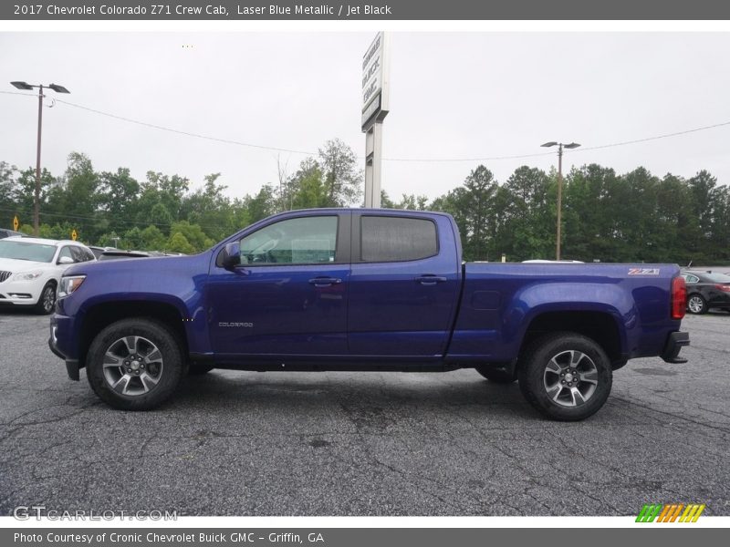 Laser Blue Metallic / Jet Black 2017 Chevrolet Colorado Z71 Crew Cab