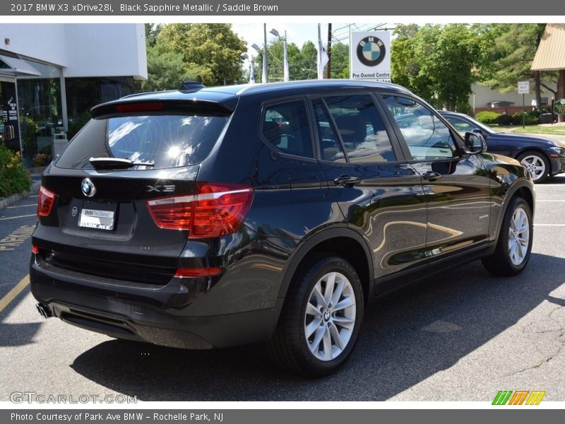 Black Sapphire Metallic / Saddle Brown 2017 BMW X3 xDrive28i