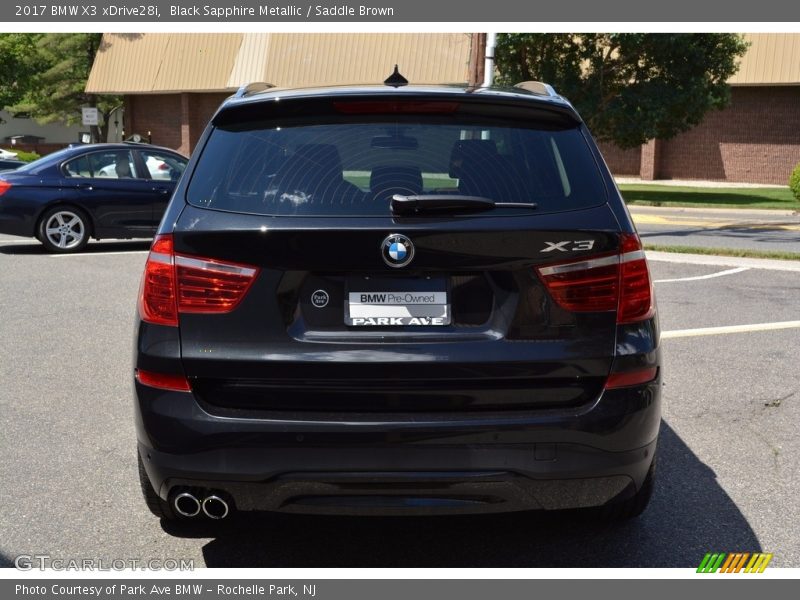 Black Sapphire Metallic / Saddle Brown 2017 BMW X3 xDrive28i
