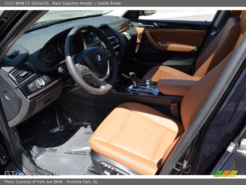 Black Sapphire Metallic / Saddle Brown 2017 BMW X3 xDrive28i
