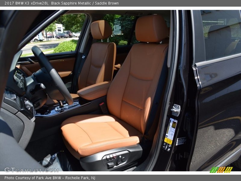 Black Sapphire Metallic / Saddle Brown 2017 BMW X3 xDrive28i