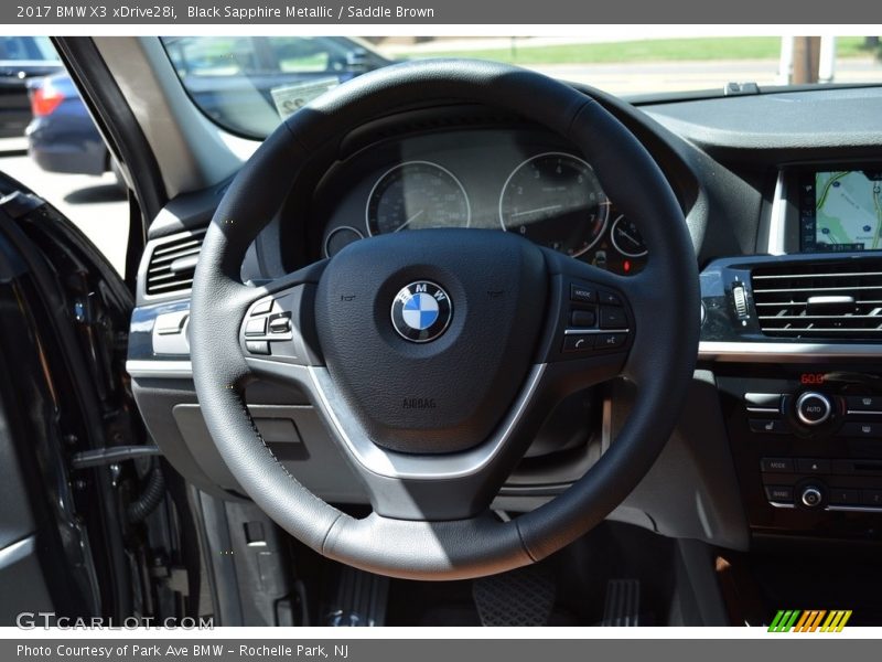 Black Sapphire Metallic / Saddle Brown 2017 BMW X3 xDrive28i