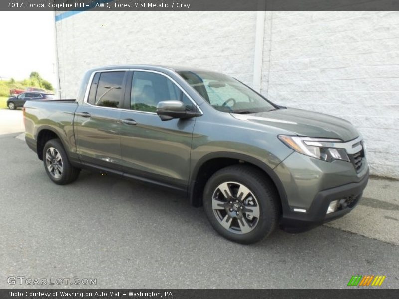 Forest Mist Metallic / Gray 2017 Honda Ridgeline RTL-T AWD