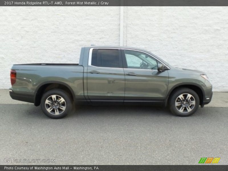 Forest Mist Metallic / Gray 2017 Honda Ridgeline RTL-T AWD