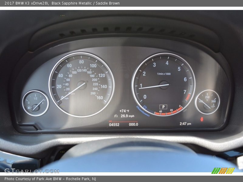 Black Sapphire Metallic / Saddle Brown 2017 BMW X3 xDrive28i