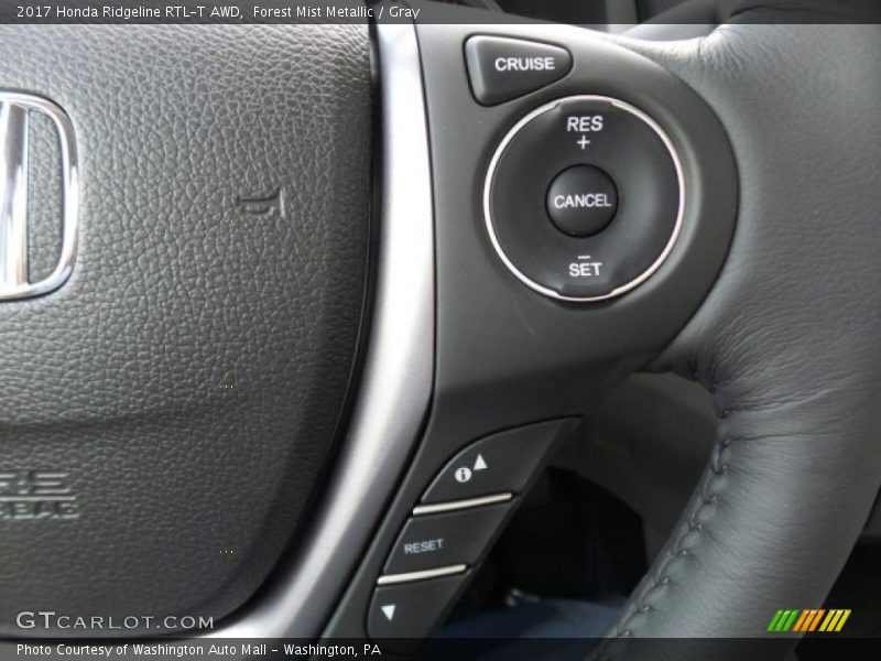 Forest Mist Metallic / Gray 2017 Honda Ridgeline RTL-T AWD