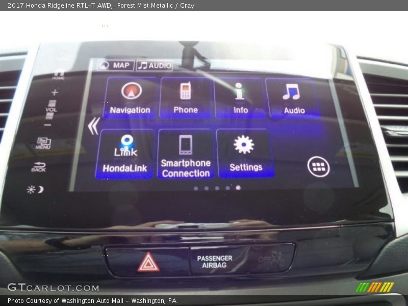 Forest Mist Metallic / Gray 2017 Honda Ridgeline RTL-T AWD