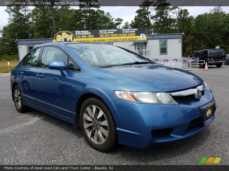 Atomic Blue Metallic / Gray 2010 Honda Civic EX Sedan