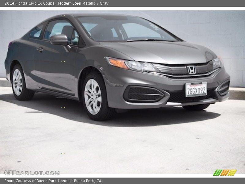 Modern Steel Metallic / Gray 2014 Honda Civic LX Coupe