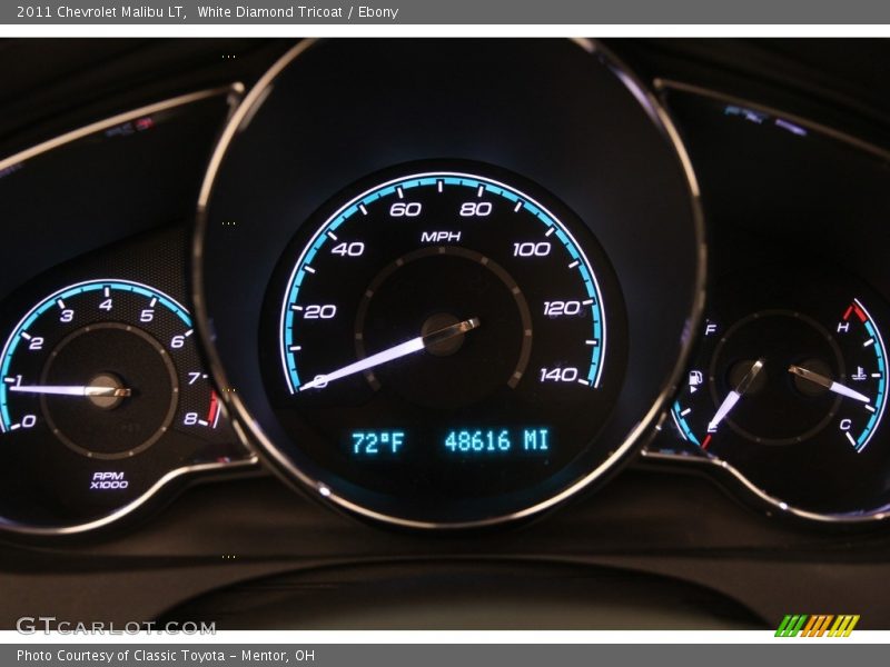 White Diamond Tricoat / Ebony 2011 Chevrolet Malibu LT