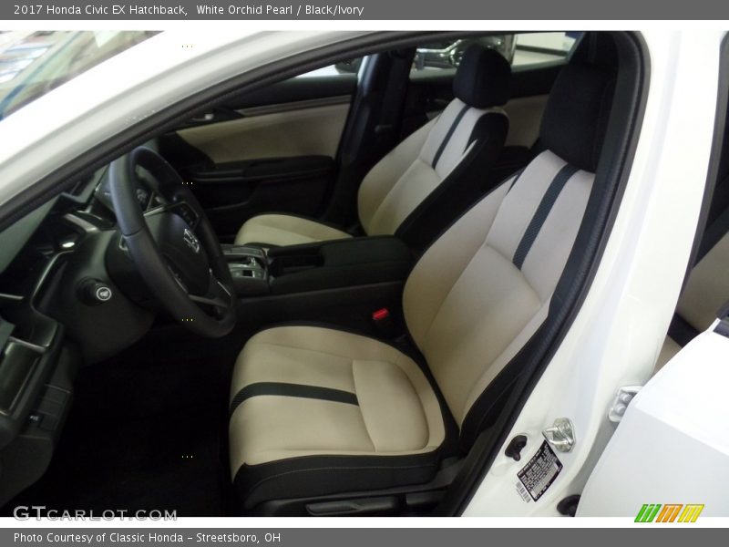 White Orchid Pearl / Black/Ivory 2017 Honda Civic EX Hatchback