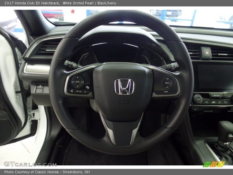 White Orchid Pearl / Black/Ivory 2017 Honda Civic EX Hatchback