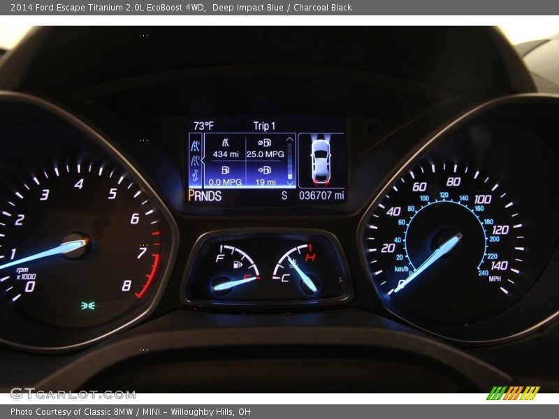 Deep Impact Blue / Charcoal Black 2014 Ford Escape Titanium 2.0L EcoBoost 4WD