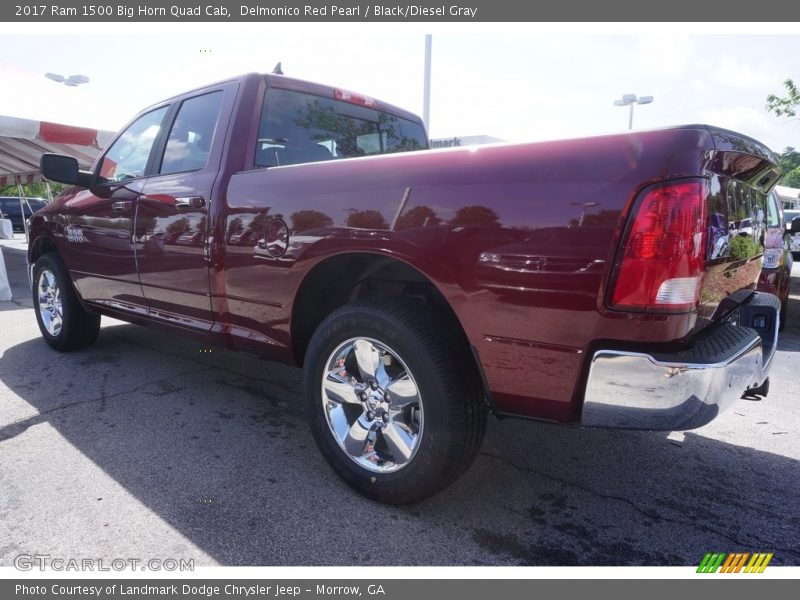 Delmonico Red Pearl / Black/Diesel Gray 2017 Ram 1500 Big Horn Quad Cab