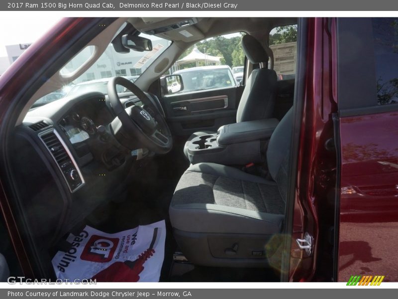 Delmonico Red Pearl / Black/Diesel Gray 2017 Ram 1500 Big Horn Quad Cab