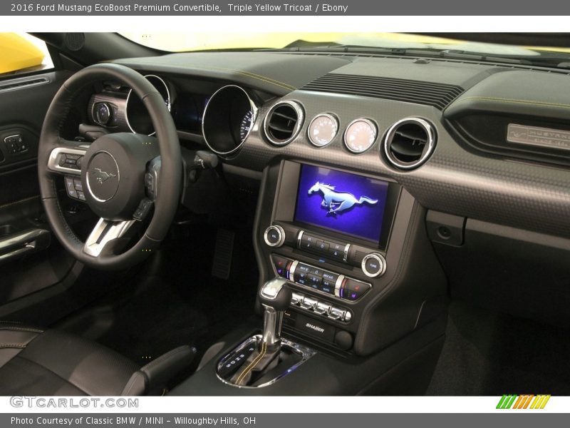 Triple Yellow Tricoat / Ebony 2016 Ford Mustang EcoBoost Premium Convertible