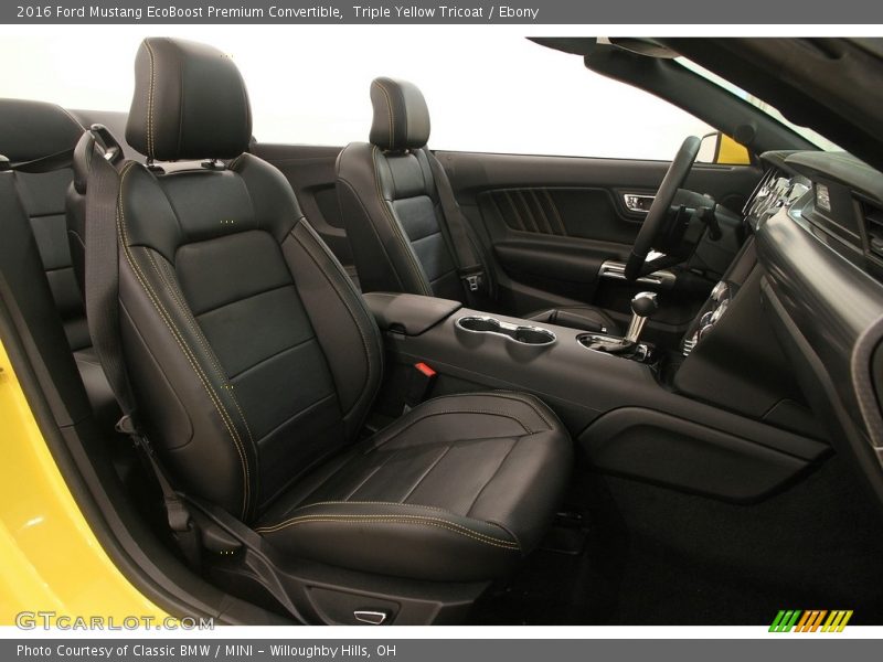 Triple Yellow Tricoat / Ebony 2016 Ford Mustang EcoBoost Premium Convertible