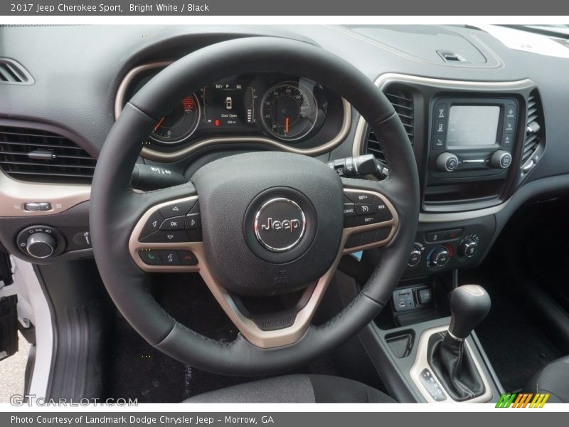 Bright White / Black 2017 Jeep Cherokee Sport