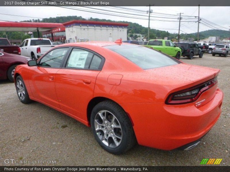Go Mango / Black/Pearl Beige 2017 Dodge Charger SXT AWD
