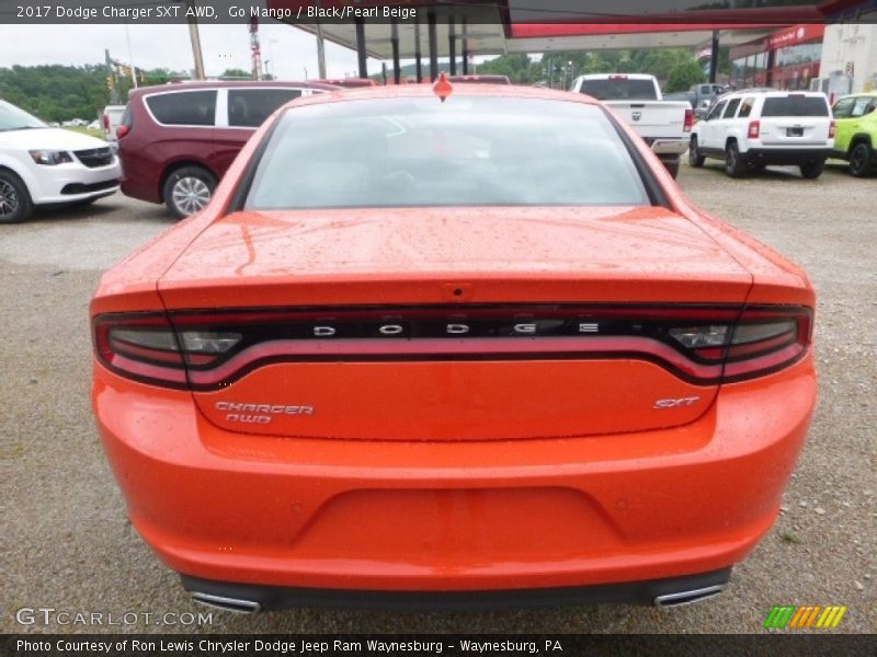 Go Mango / Black/Pearl Beige 2017 Dodge Charger SXT AWD