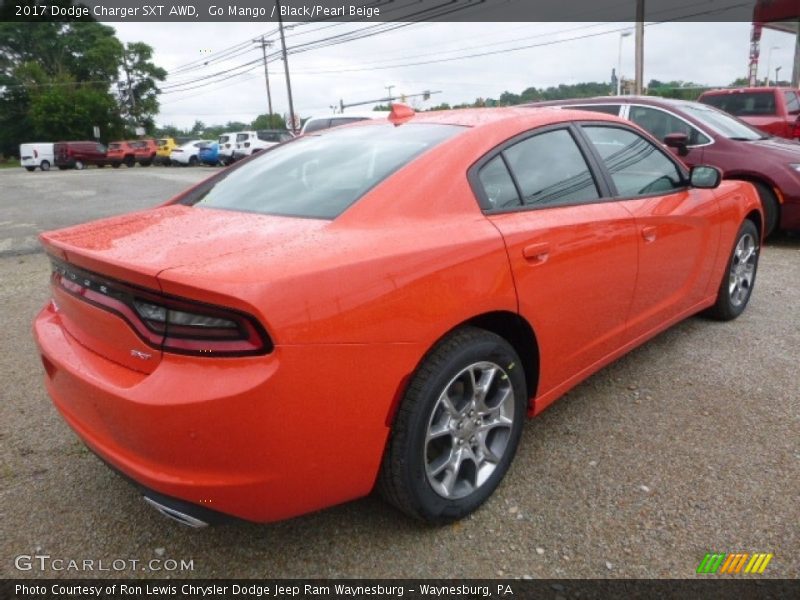 Go Mango / Black/Pearl Beige 2017 Dodge Charger SXT AWD