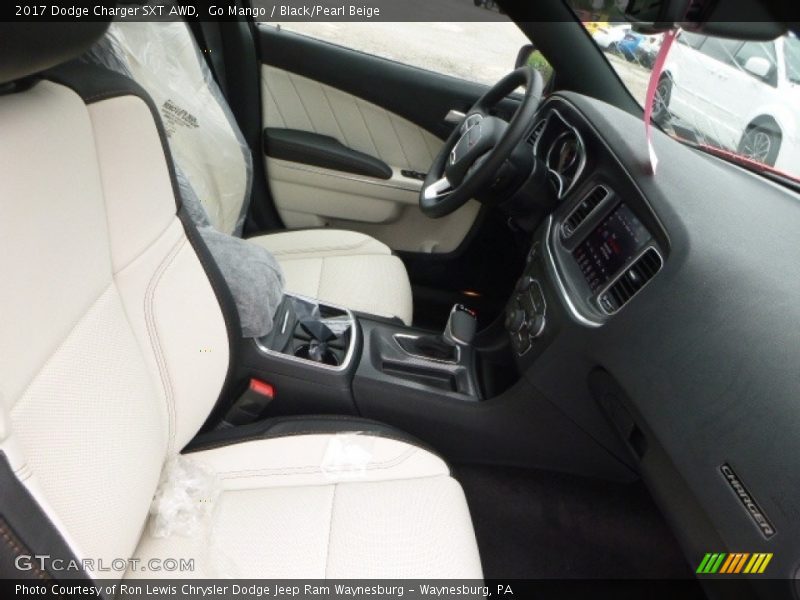 Go Mango / Black/Pearl Beige 2017 Dodge Charger SXT AWD