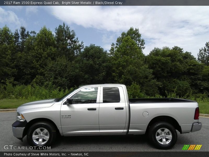 Bright Silver Metallic / Black/Diesel Gray 2017 Ram 1500 Express Quad Cab