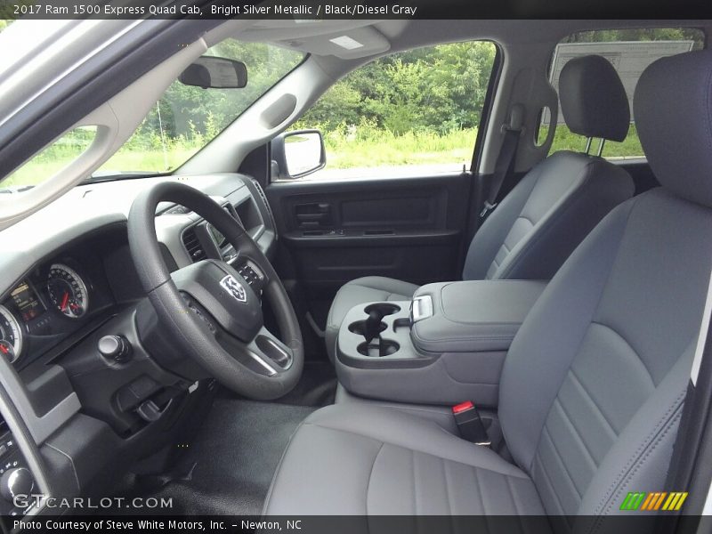 Bright Silver Metallic / Black/Diesel Gray 2017 Ram 1500 Express Quad Cab