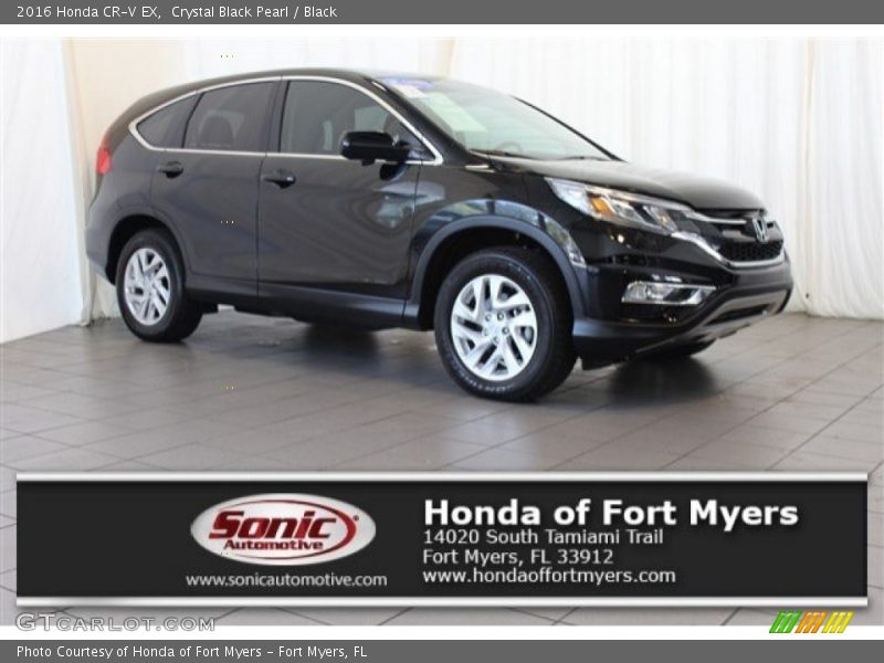 Crystal Black Pearl / Black 2016 Honda CR-V EX
