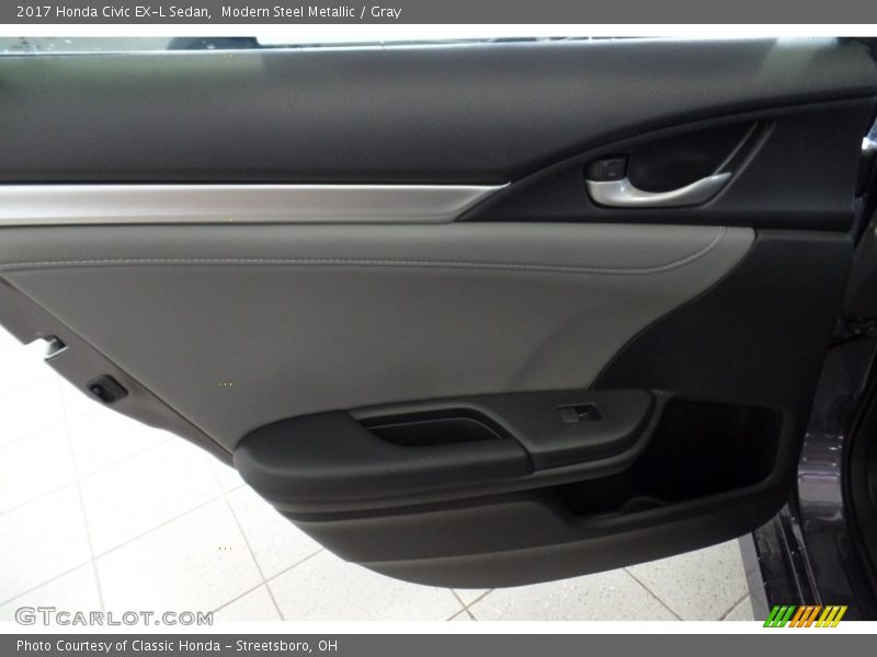 Modern Steel Metallic / Gray 2017 Honda Civic EX-L Sedan