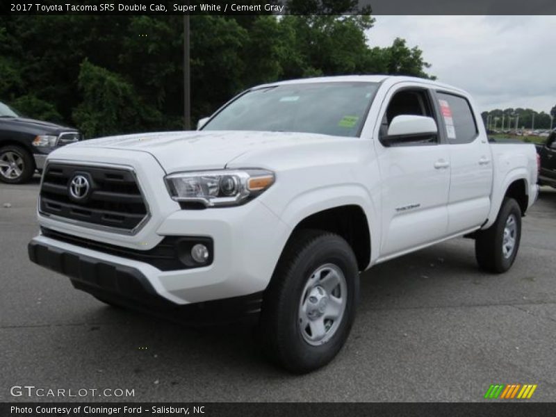 Super White / Cement Gray 2017 Toyota Tacoma SR5 Double Cab