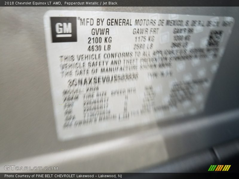 Pepperdust Metallic / Jet Black 2018 Chevrolet Equinox LT AWD