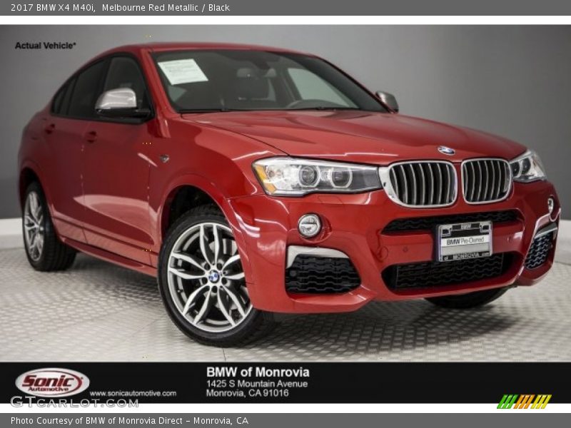 Melbourne Red Metallic / Black 2017 BMW X4 M40i