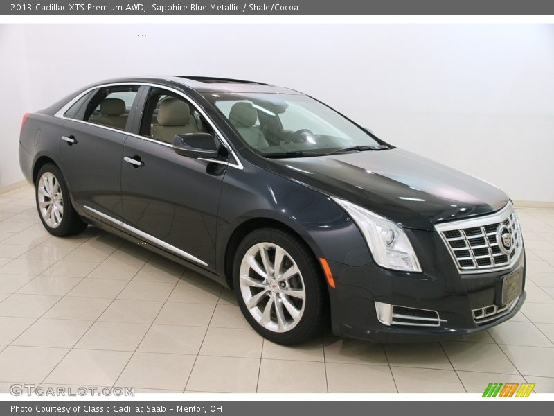 Sapphire Blue Metallic / Shale/Cocoa 2013 Cadillac XTS Premium AWD