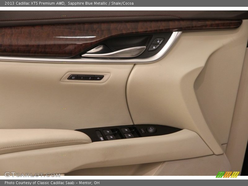 Sapphire Blue Metallic / Shale/Cocoa 2013 Cadillac XTS Premium AWD