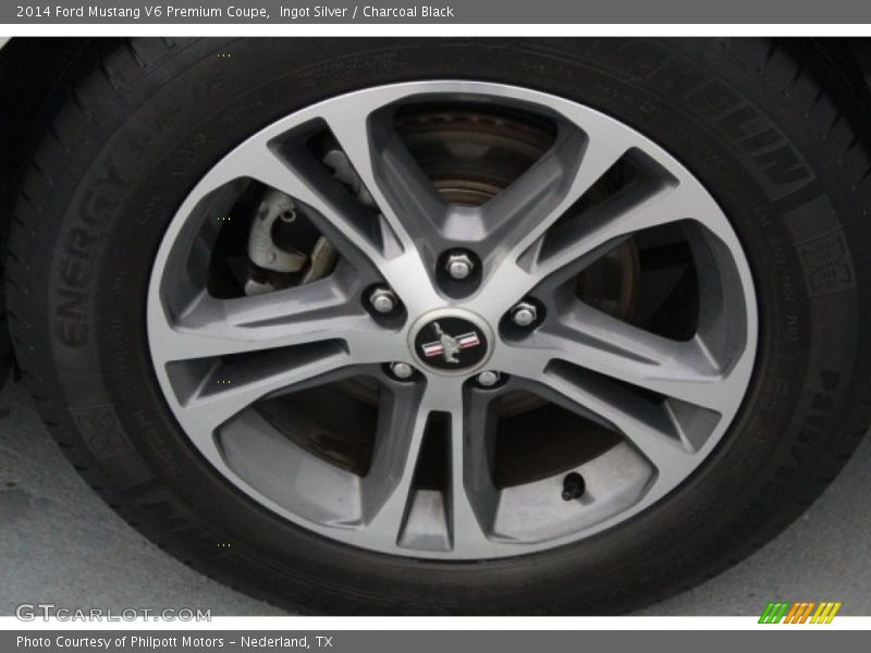 Ingot Silver / Charcoal Black 2014 Ford Mustang V6 Premium Coupe