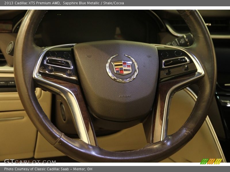 Sapphire Blue Metallic / Shale/Cocoa 2013 Cadillac XTS Premium AWD