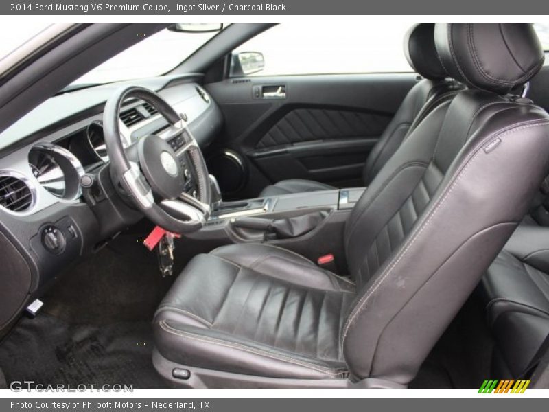 Ingot Silver / Charcoal Black 2014 Ford Mustang V6 Premium Coupe