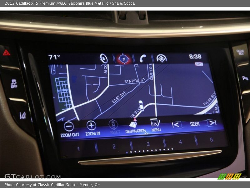 Sapphire Blue Metallic / Shale/Cocoa 2013 Cadillac XTS Premium AWD