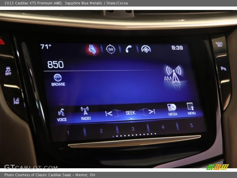 Sapphire Blue Metallic / Shale/Cocoa 2013 Cadillac XTS Premium AWD