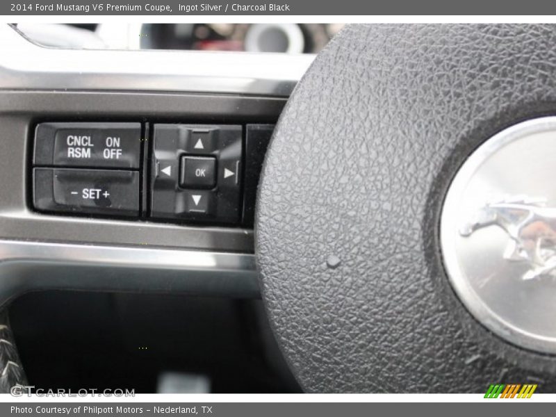 Ingot Silver / Charcoal Black 2014 Ford Mustang V6 Premium Coupe