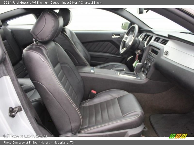 Ingot Silver / Charcoal Black 2014 Ford Mustang V6 Premium Coupe