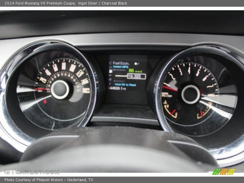 Ingot Silver / Charcoal Black 2014 Ford Mustang V6 Premium Coupe