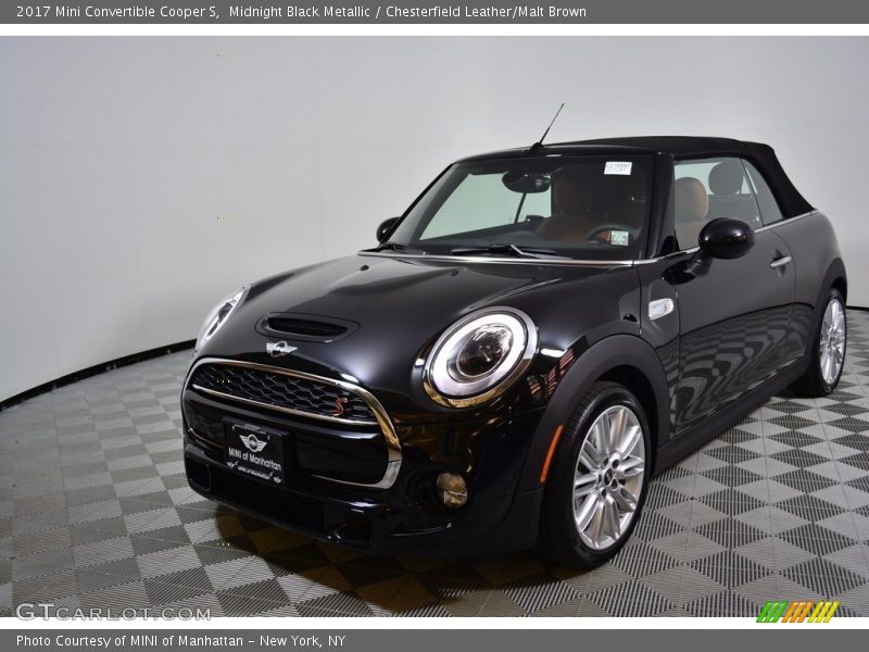 Midnight Black Metallic / Chesterfield Leather/Malt Brown 2017 Mini Convertible Cooper S