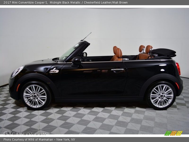 Midnight Black Metallic / Chesterfield Leather/Malt Brown 2017 Mini Convertible Cooper S