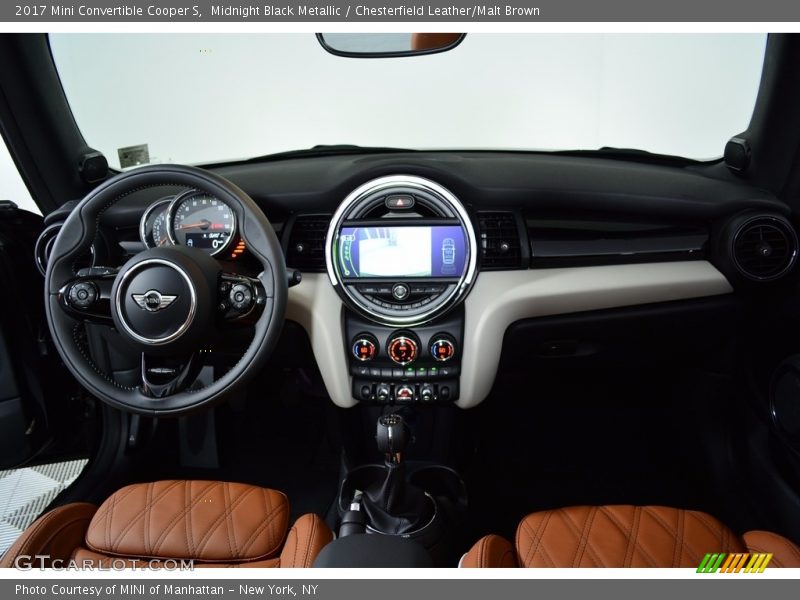 Midnight Black Metallic / Chesterfield Leather/Malt Brown 2017 Mini Convertible Cooper S