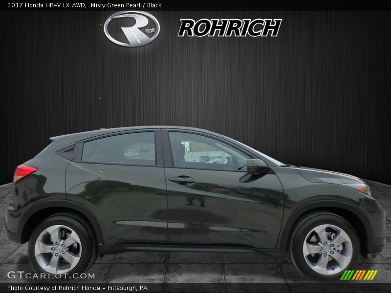 Misty Green Pearl / Black 2017 Honda HR-V LX AWD
